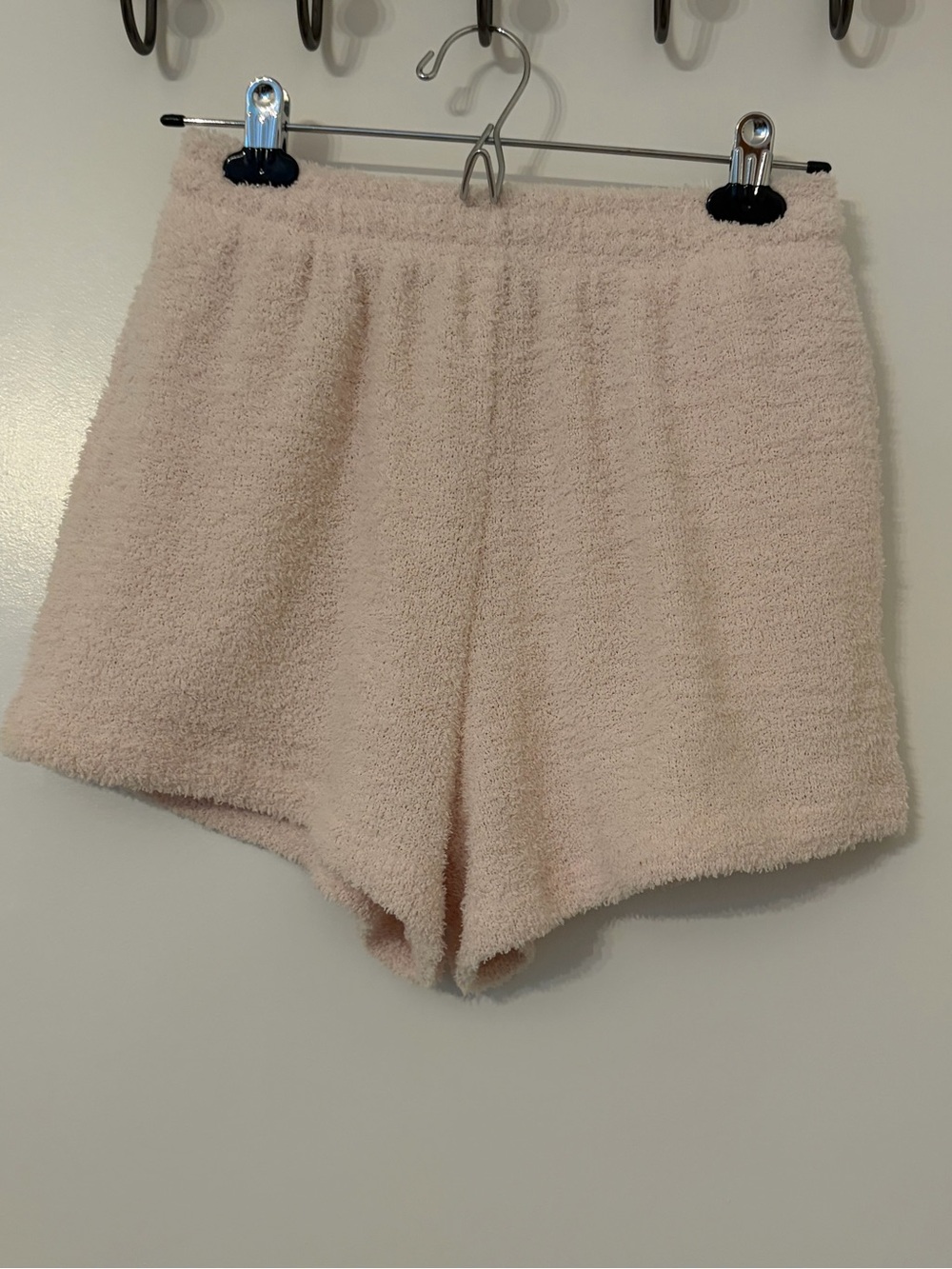 Cozy High-Waist Lounge Shorts - Light Blush
